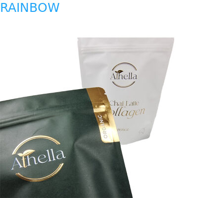 Biologisch afbreekbare stand-up kraft papieren zak voor eetbare gummi koffie thee zak snacks voedsel verpakkingszakken