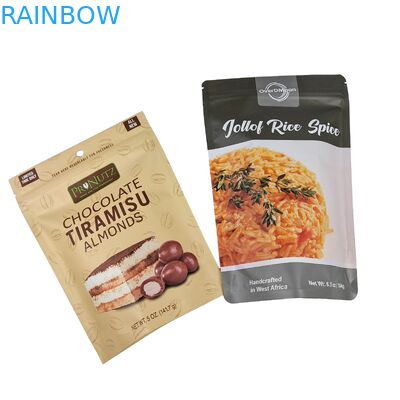 Gepersonaliseerd Groothandel Logo Gedrukt Voedselgraad Chocolade Verpakking Snack Zipper Stand Up Plastic Bag