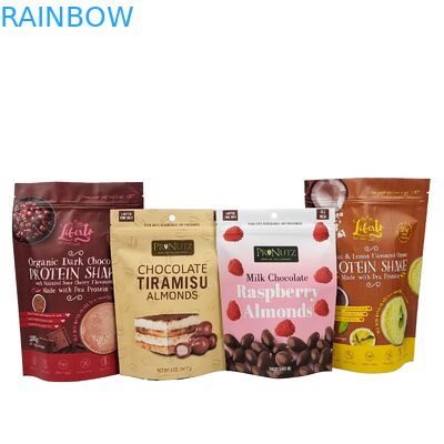 Hoogwaardige warmte afdichting snack zak aangepast aluminium folie rits op te staan plastic verpakking rits zak