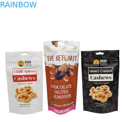 Ziplock Mylar zakken met helder raam voor cashewnoot hervergrendelbare plastic rits opstaan rits zak