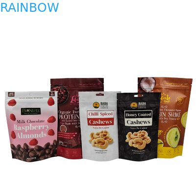 Custom Stand Up Zipper Cashew Nuts Chocolade Food Pouch Aluminium Folie Zip Lock Verpakkingszak