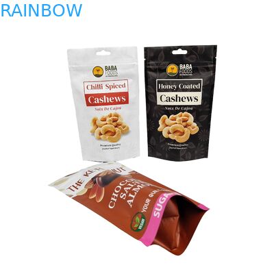 Op maat vergrendelbare plastic chocoladebonen zak Aluminiumfolie Stand up zak Snack Cashew Zipper zak