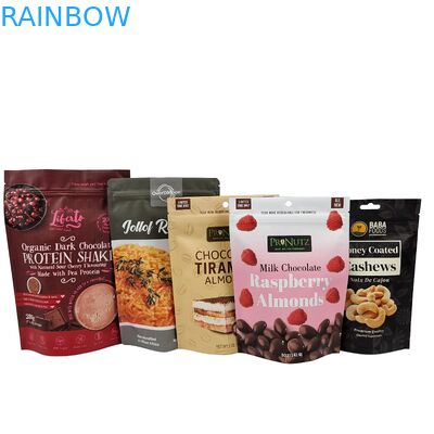 Op maat vergrendelbare plastic chocoladebonen zak Aluminiumfolie Stand up zak Snack Cashew Zipper zak