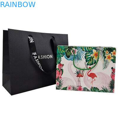 Customized Branded Logo Luxe Zwart Papier Kleding Verpakking Geschenk Winkelwagen Papier Verpakking