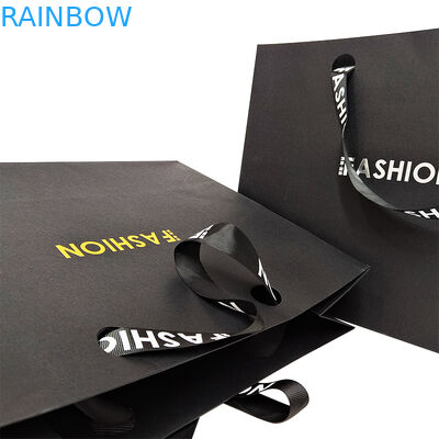 Customized Branded Logo Luxe Zwart Papier Kleding Verpakking Geschenk Winkelwagen Papier Verpakking