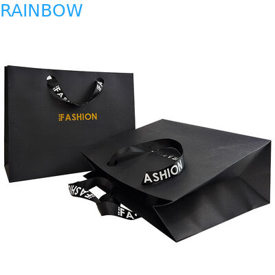 Customized Branded Logo Luxe Zwart Papier Kleding Verpakking Geschenk Winkelwagen Papier Verpakking