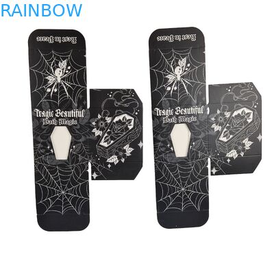 Hoge kwaliteit aangepaste vierkante zwarte papieren doos met speciale voorkant holle venster voedselverpakking wit karton cadeaubon