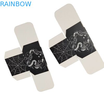 Hoge kwaliteit aangepaste vierkante zwarte papieren doos met speciale voorkant holle venster voedselverpakking wit karton cadeaubon