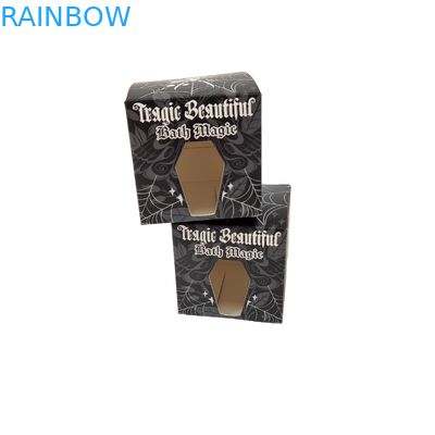 Hoge kwaliteit aangepaste vierkante zwarte papieren doos met speciale voorkant holle venster voedselverpakking wit karton cadeaubon