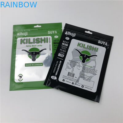 Folie driezijdige afdichting Zipper Flat Beef Jerky Plastic Packaging Bags