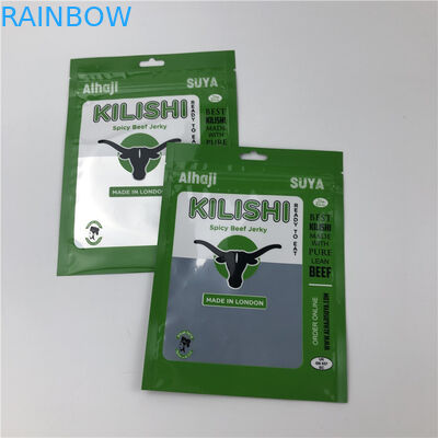 Folie driezijdige afdichting Zipper Flat Beef Jerky Plastic Packaging Bags