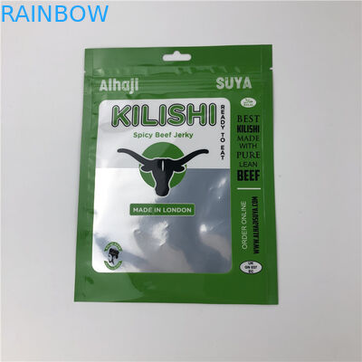 Folie driezijdige afdichting Zipper Flat Beef Jerky Plastic Packaging Bags