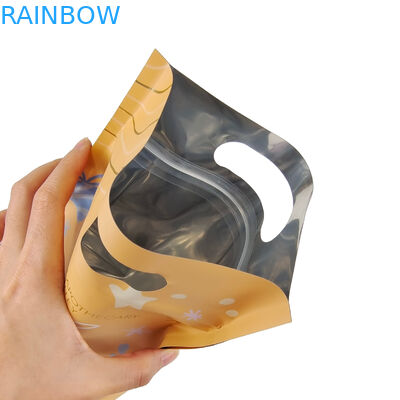 Onderkant Gusset Plastic Zip Pouch Plastic Square Flat Bottom Bag Food Packaging Side Seal Pet Food Bag met handvat