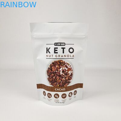 Custom Printed Aluminium Foil Logo Food Grade Eetbare Verpakking Hervergrendelbare Geurbestendige Vochtbestendige Stand Up Pouch