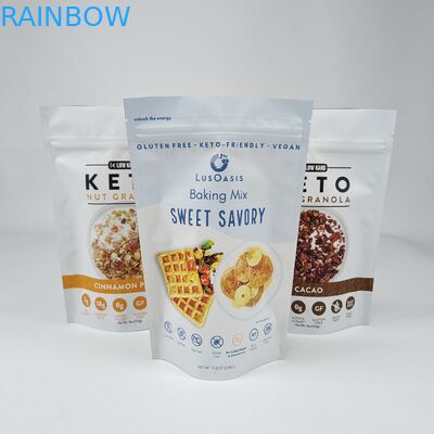 Custom Printed Aluminium Foil Logo Food Grade Eetbare Verpakking Hervergrendelbare Geurbestendige Vochtbestendige Stand Up Pouch