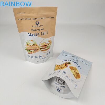 Op maat gelamineerde aluminiumfolie Zip Lock Bag Stand Up Pouch Matt Rode verpakkingszak met geurbestendige rits voor koffie