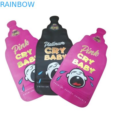 Op maat gedrukt kindbestendig Ziplock Holographic Die Cut Mylar Bag 3.5g Special Shape Gummy Candy Eetbare Verpakkingszak