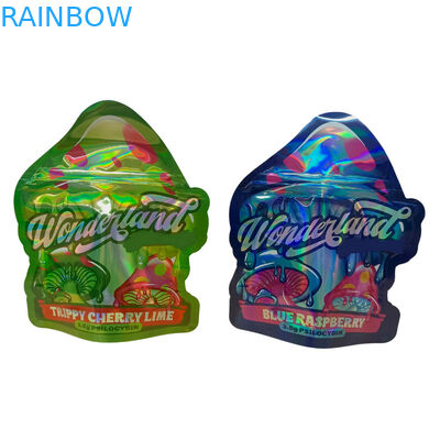 Op maat gedrukte matte soft touch tas 3.5g Mylar tassen Digitaal gedrukt holografisch gesneden Mylar Ziplock Bag
