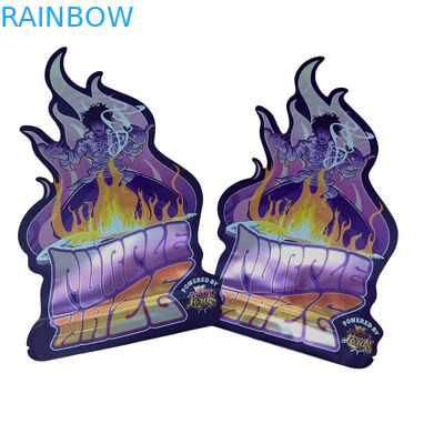 Op maat gedrukte matte soft touch tas 3.5g Mylar tassen Digitaal gedrukt holografisch gesneden Mylar Ziplock Bag