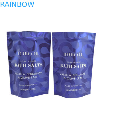 Matte gedrukte hervergrendelbare verpakkingszak met rits slot plastic badzout lichaam scrub staan zak met rits