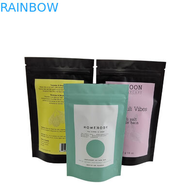 Custom Logo Printing Ziplock Pouch Body Scrub Zeep Badbom Verpakking Aluminium Folie Pouch Plastic Zipper Badzoutzakken