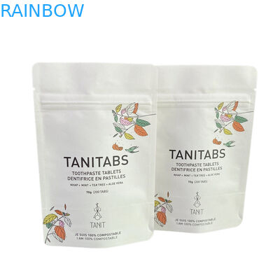 Gepersonaliseerde waterdichte biologisch afbreekbare Pla Kraft Paper Ziplock Bag Zipper Bag Stand Up Pouch