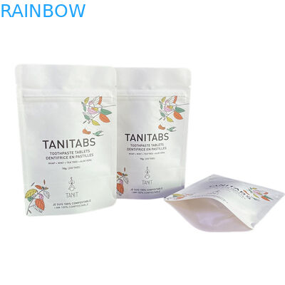 Gepersonaliseerde waterdichte biologisch afbreekbare Pla Kraft Paper Ziplock Bag Zipper Bag Stand Up Pouch