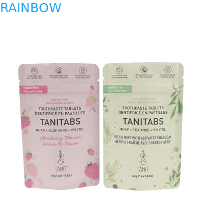 Custom Brand Printing Compostable Food Grade Polyethyleen Biodegradable Kraft Papier Stand Up Pouch Mylar Ziplock Bags