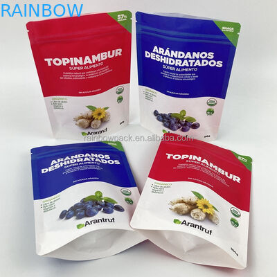 Digitaal afdrukken herbruikbaar biologisch afbreekbaar milieuvriendelijk opstaand zakje wit kraftpapier rits slot ritszak