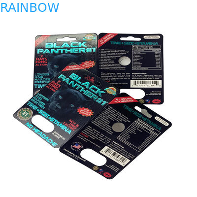 Amerikaanse markt sekspillen papieren blister kaart verpakken voor Rhino 69 / Tiger / Black Mamba pillen