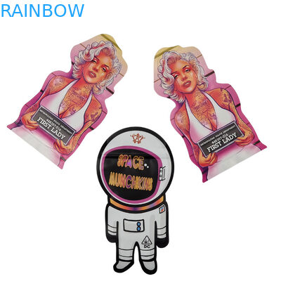 Op maat gemaakte afdruk Mini Mylar Bag 1g 3.5g 7g 14g 28g Champignon Kinderwacht Geurvast Soft Touch Cali Pack Mylar Bag