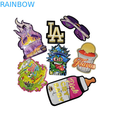 3.5g Persoonlijke verpakking en logo drukken Speciale unieke gevormde binnenkant gedrukte holografische gesneden Mylar zak