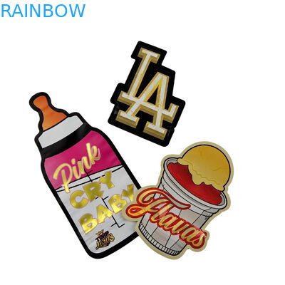 3.5g Persoonlijke verpakking en logo drukken Speciale unieke gevormde binnenkant gedrukte holografische gesneden Mylar zak