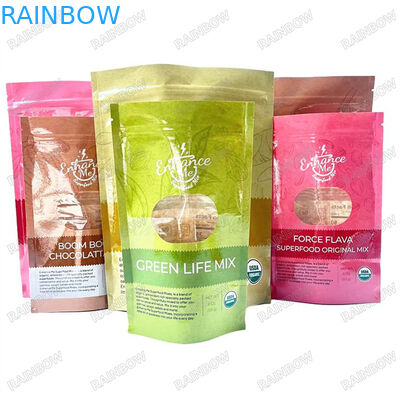 Direct fabrieksverpakking Vochtbestendige plastic zakken Groen Rood Geel zakje Zip Lock zakken voor voedselopslag 1 kg