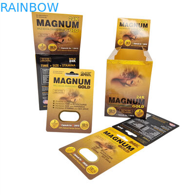 Groothandel Neushoorn Honing Gedrukt Goud Geheim Wonderen Honing 3d Paper Card Display Box Honing Sakjes Verpakking