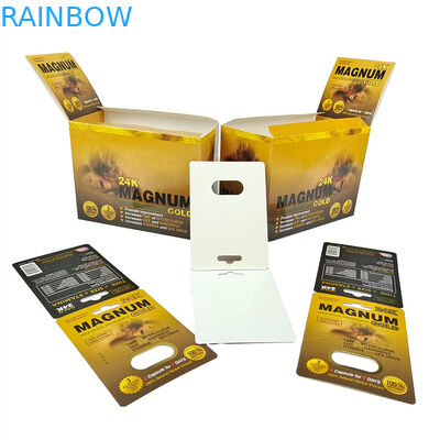Hoogwaardige sekspil 3d Blister Verpakkingskaart Neushoorn Man Verbetering Pillen Verpakkingskaart Met Display Paper Dozen