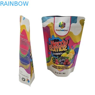 Food Grade Plastic Bag Gusseted Verpakking Met Doorzichtige Voorruit Vergrendelbare Vierkante Ziplock Flat Bottom Mylar Pouch