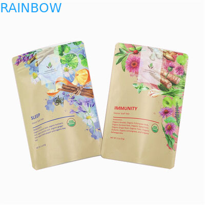 Glanzende of matte afgewerkte aangepaste theezak verpakkingszakken en hoge prestaties