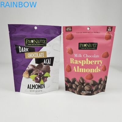 Custom Matte Stand Up Pouch Laminated Black Foil Food Packaging Zipper Bag met helder raam voor rundvlees