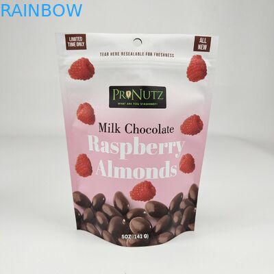 Custom Matte Stand Up Pouch Laminated Black Foil Food Packaging Zipper Bag met helder raam voor rundvlees