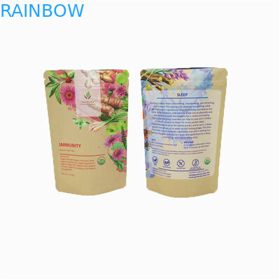 Custom Tea Bag Ziplock Aluminium Foil Tea Packaging Stand Up Pouch Mylar Bag Voor Koffie