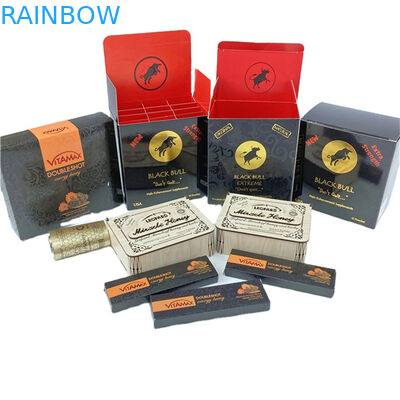 Warmverkopende neushoorn honing gedrukte mini pil zak lenticulaire 3d neushoorn kaart Display Box honing zakjes Verpakking