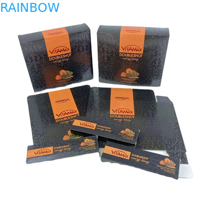 Luxe papieren kartonnen honingpot fles Verpakking Zwart Elegante gegolfde honingdoos Verpakking