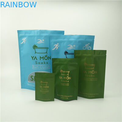 Zilveren folie zakjes voor opstaan body scrub zak met rits opstaan body scrub zak