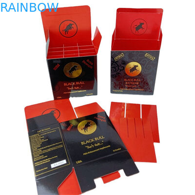 Custom Printed Logo Luxury VITAMAX Extreme Honing Eetbare Verpakkingspapier Dozen En Zakken Voor Honing Vloeistof Leeg Pakket