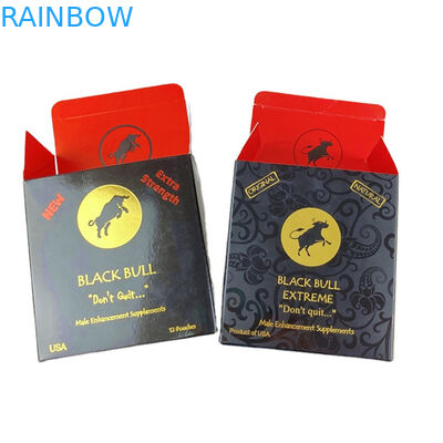 Persoonlijke directe verkoop neushoorn verpakkingsdozen mannelijke verbetering pil papier display pakket voor sekspil