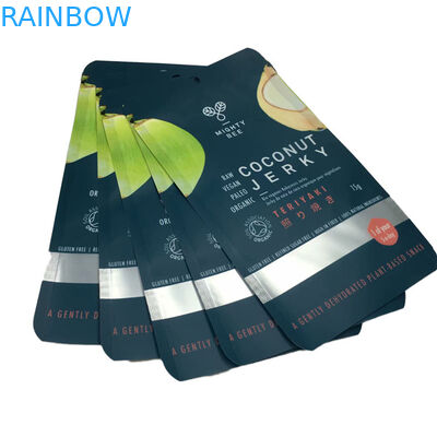 Flat Mylar Poches Coconut Jerky Packaging Bags met helder raam