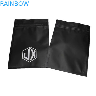 Matte zwarte driezijdige afdichting kabel USB plastic verpakkingszakken met rits