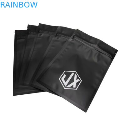 Matte zwarte driezijdige afdichting kabel USB plastic verpakkingszakken met rits