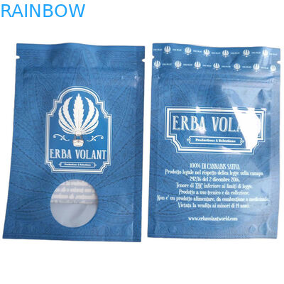 Geurbestendige zak UV-glanzend raam 3.5g CBD bloemenverpakkingszakken met rits